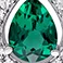 Emerald, variant on Lab Created Gemstone Teardrop Halo Pendant and Stud Earrings Set in Sterling Silver