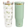 Tan / Green Floral, variant on Zak Designs 30-oz. Stainless Steel Double Wall Sutton Flex Tumbler, 2-Piece Set