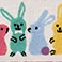 Bunnies, variant on Hallmark Spring Cotton Rich Bath Rugs, 20" x 30"
